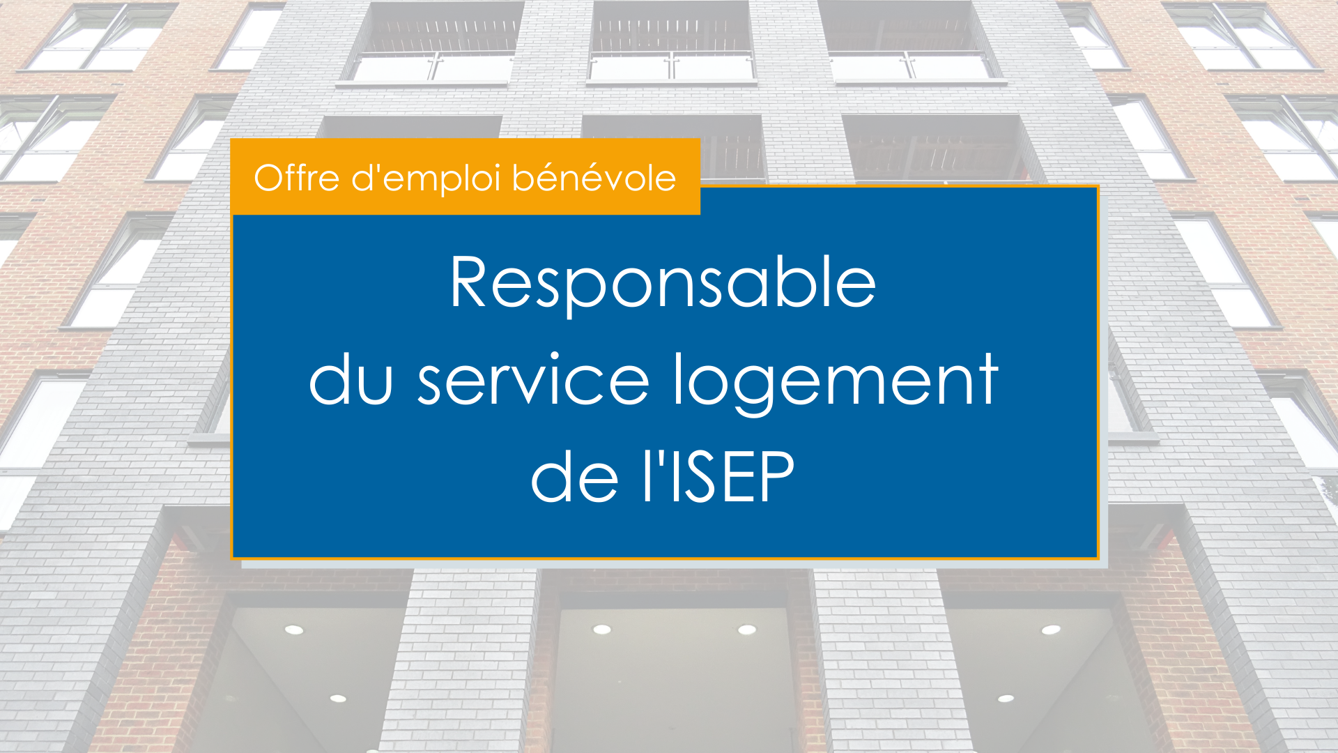 Visuel poste de responsable du service logement de l'ISEP