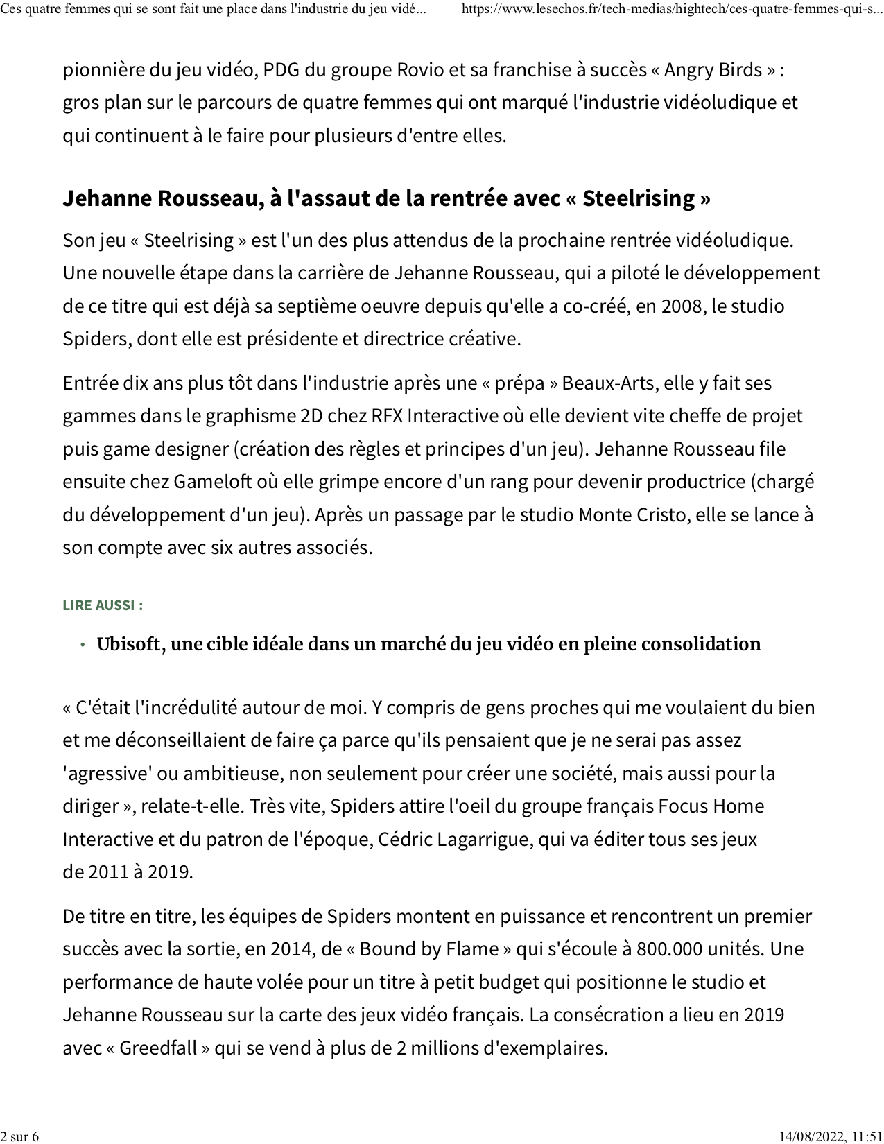 Ces quatre femmes qui se sont fait une place dans l'industrie du jeu vidéo Les Echos-1